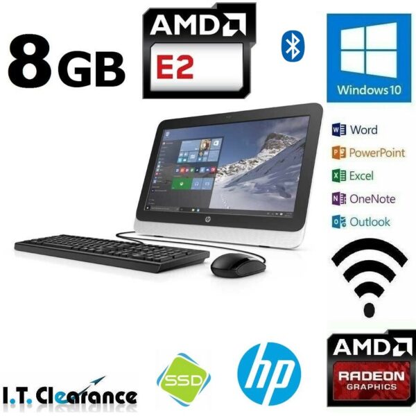 HP 23-r102a 23" AIO/AMD E2-6110/8GB/1TB /AMD Radeon R2/WIN10/OFFICE