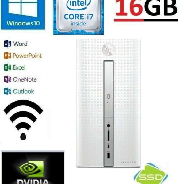 HP 510-P059A PC Intel Quad i7-6700 3.4GHZ /16GB 500GB SSD DVD AMD R5 W11 OFFICE