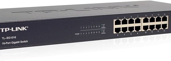 TP-Link 16-Port Gigabit Ethernet Unmanaged Switch | Plug and Play | Metal | Rackmount | Fanless | Limited Lifetime (TL-SG1016)